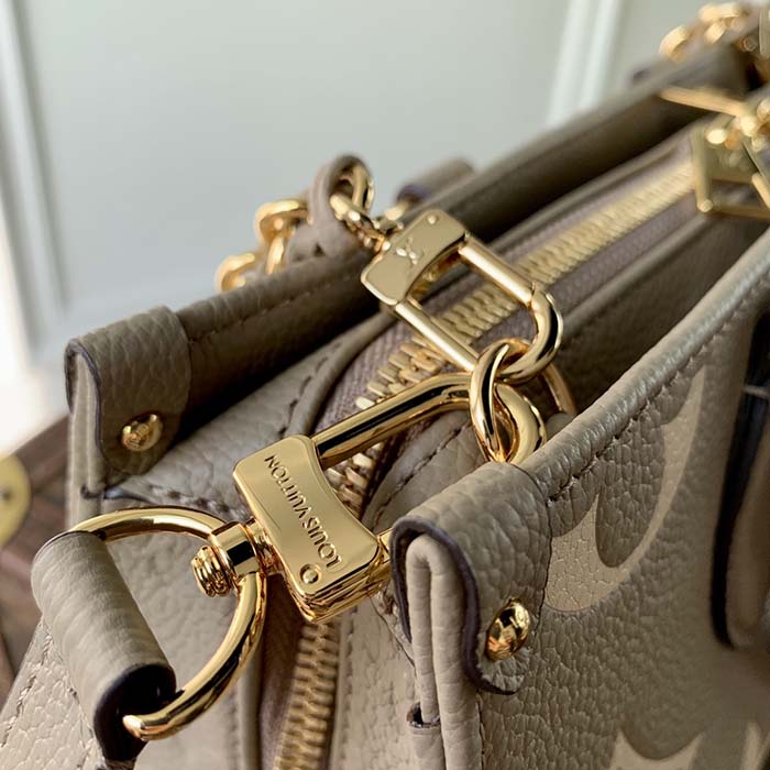 Louis Vuitton LV Women OnTheGo East West Dove Cream Embossed Grained Cowhide Leather