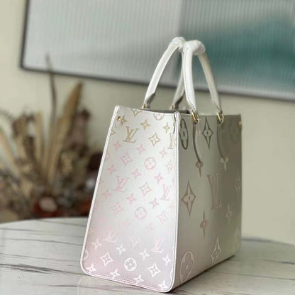 Louis Vuitton LV Women OnTheGo MM Tote Sunset Kaki Monogram Coated Canvas