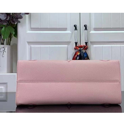 Louis Vuitton LV Women OnTheGo MM Gradient Pink Monogram Empreinte Embossed Cowhide Leather