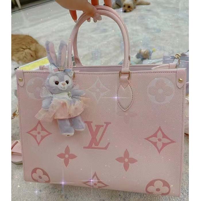 Louis Vuitton LV Women OnTheGo MM Gradient Pink Monogram Empreinte Embossed Cowhide Leather