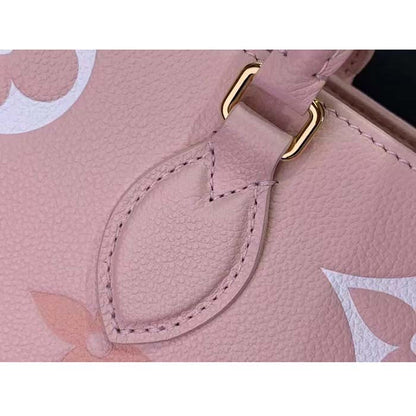 Louis Vuitton LV Women OnTheGo MM Gradient Pink Monogram Empreinte Embossed Cowhide Leather