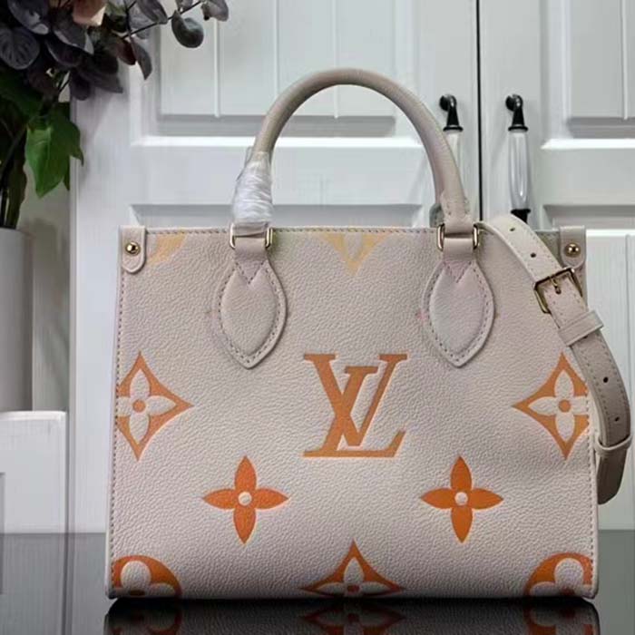 Louis Vuitton LV Women OnTheGo PM Neutral Gradient Monogram Empreinte Embossed Cowhide Leather