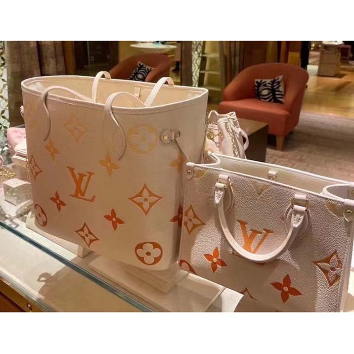 Louis Vuitton LV Women OnTheGo PM Neutral Gradient Monogram Empreinte Embossed Cowhide Leather