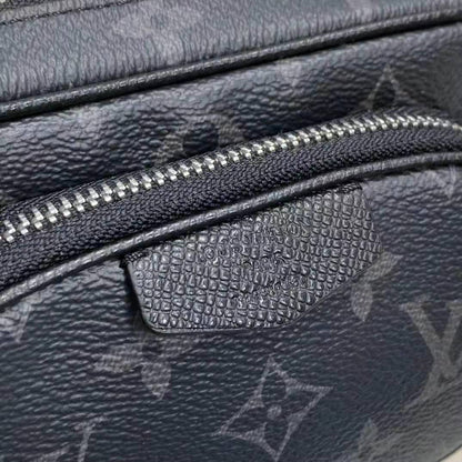 Louis Vuitton LV Women Outdoor Pouch Taigarama Noir Black Coated Canvas Cowhide Leather