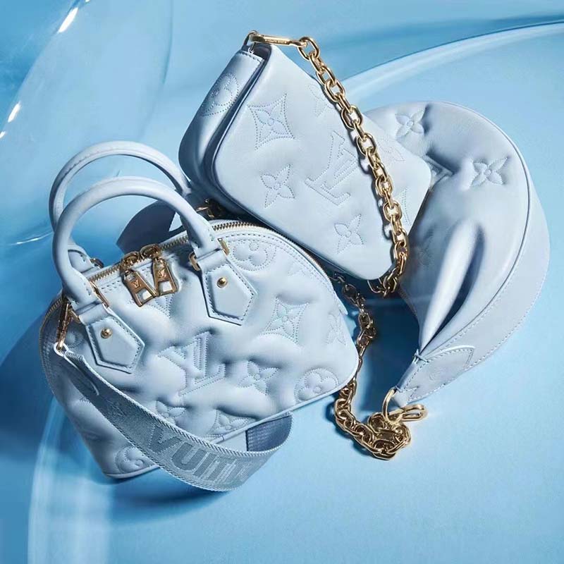 Louis Vuitton LV Women Over The Moon Blue Quilted Embroidered Smooth Calf Leather