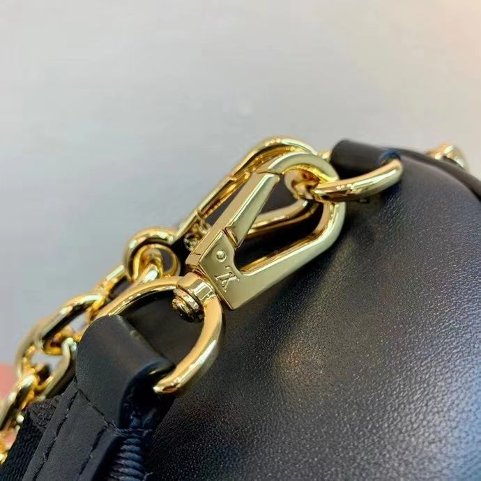 Louis Vuitton LV Women Papillon BB Handbag Black Quilted Embroidered Smooth Calf
