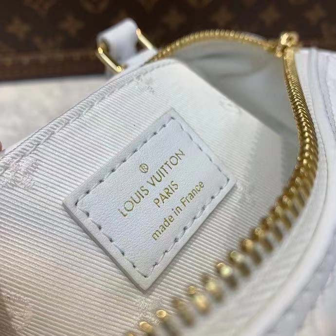 Louis Vuitton LV Women Papillon BB Handbag White Quilted Embroidered Smooth Calf