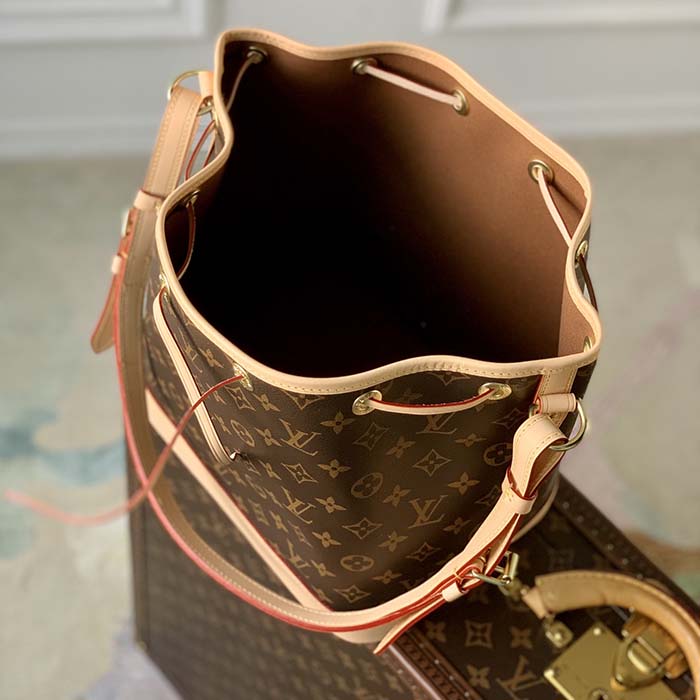 Louis Vuitton LV Women Petit Noé Bucket Bag Monogram Coated Canvas Cowhide Leather