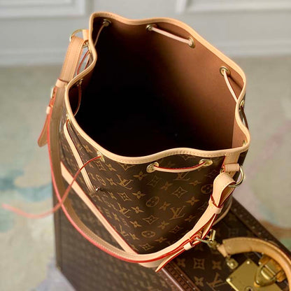 Louis Vuitton LV Women Petit Noé Bucket Bag Monogram Coated Canvas Cowhide Leather