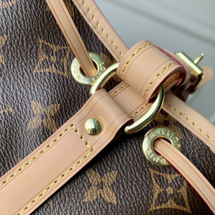 Louis Vuitton LV Women Petit Noé Bucket Bag Monogram Coated Canvas Cowhide Leather