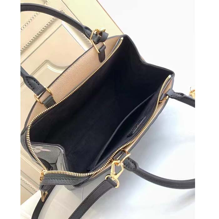 Louis Vuitton LV Women Petit Palais Handbag Noir Beige Embossed Grained Cowhide