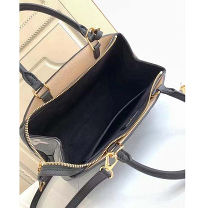 Louis Vuitton LV Women Petit Palais Handbag Noir Beige Embossed Grained Cowhide