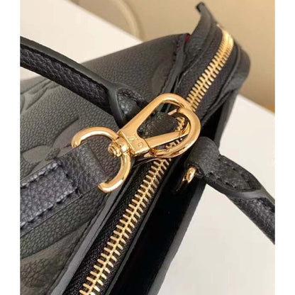 Louis Vuitton LV Women Petit Palais Handbag Noir Embossed Grained Cowhide Leather