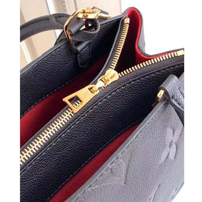 Louis Vuitton LV Women Petit Palais Handbag Noir Embossed Grained Cowhide Leather