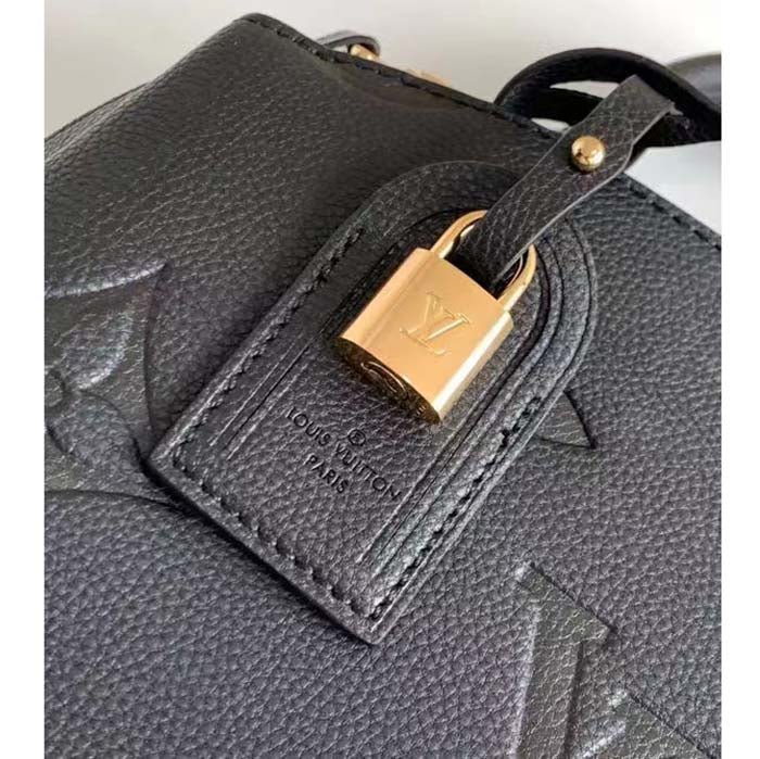 Louis Vuitton LV Women Petit Palais Handbag Noir Embossed Grained Cowhide Leather