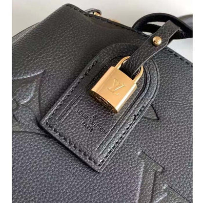 Louis Vuitton LV Women Petit Palais Handbag Noir Embossed Grained Cowhide Leather