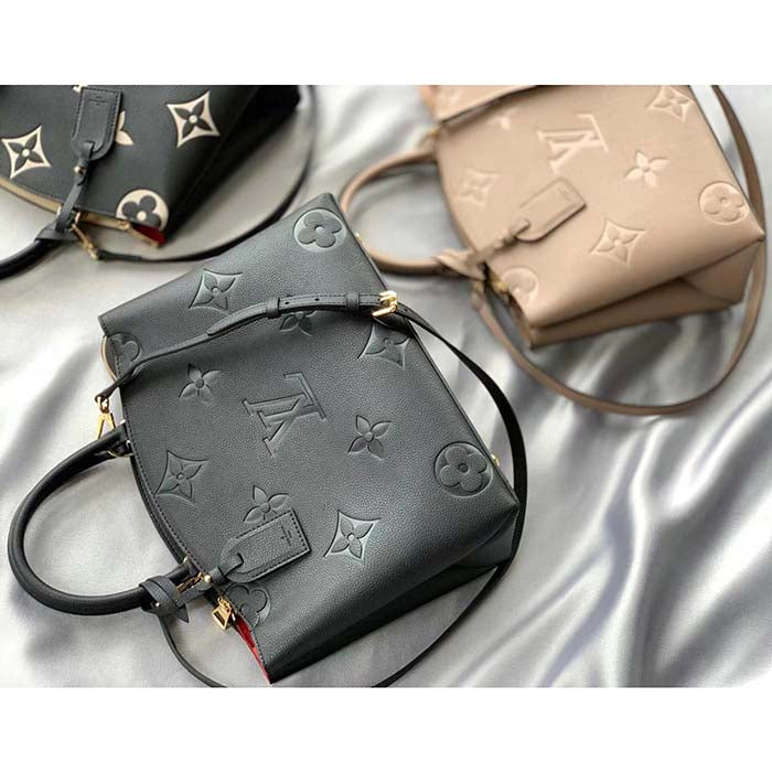 Louis Vuitton LV Women Petit Palais Handbag Noir Embossed Grained Cowhide Leather