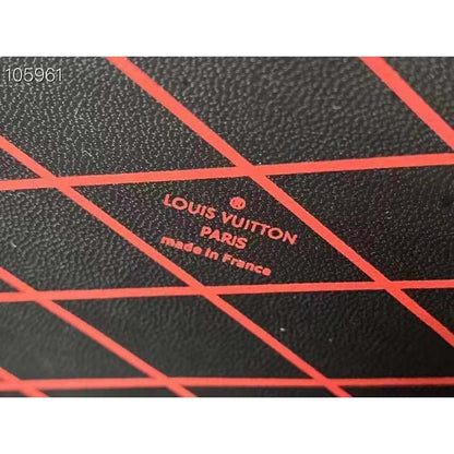 Louis Vuitton LV Women Petite Malle Handbag Red Patent Calfskin Cowhide Leather
