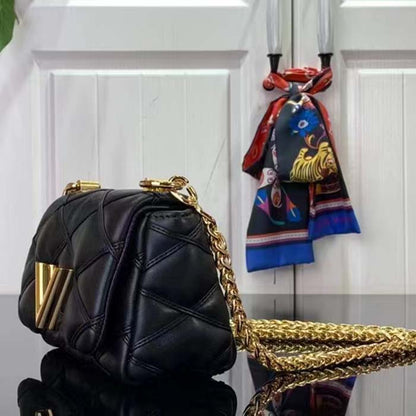 Louis Vuitton LV Women Pico GO-14 Black Lamb Leather Lambskin Cowhide Leather