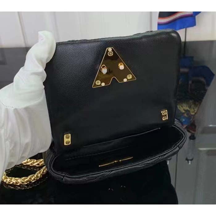 Louis Vuitton LV Women Pico GO-14 Black Lamb Leather Lambskin Cowhide Leather