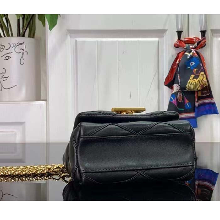 Louis Vuitton LV Women Pico GO-14 Black Lamb Leather Lambskin Cowhide Leather