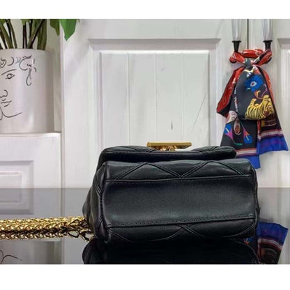 Louis Vuitton LV Women Pico GO-14 Black Lamb Leather Lambskin Cowhide Leather