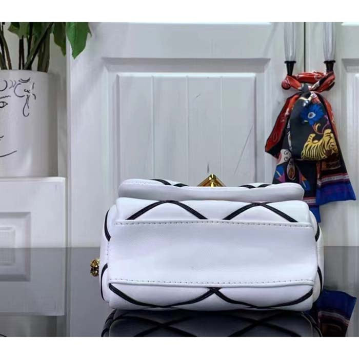 Louis Vuitton LV Women Pico GO-14 Black White Lambskin Cowhide Leather