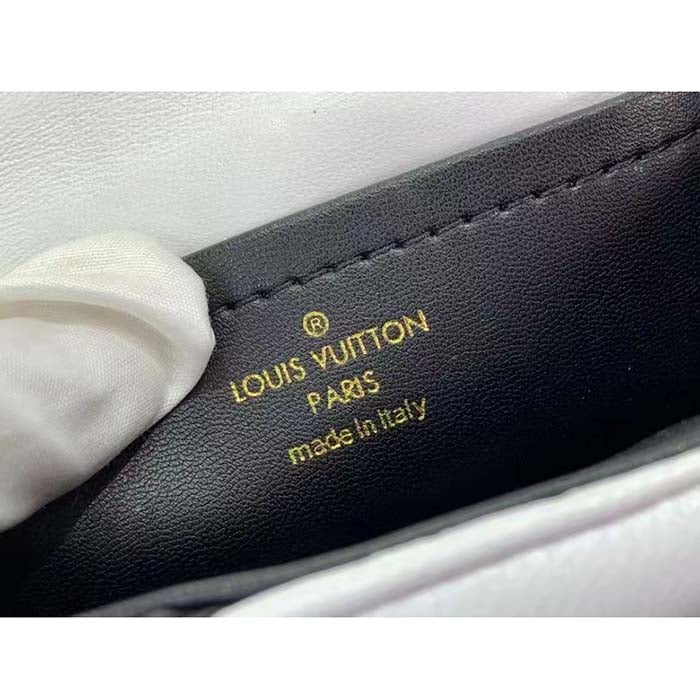 Louis Vuitton LV Women Pico GO-14 Black White Lambskin Cowhide Leather