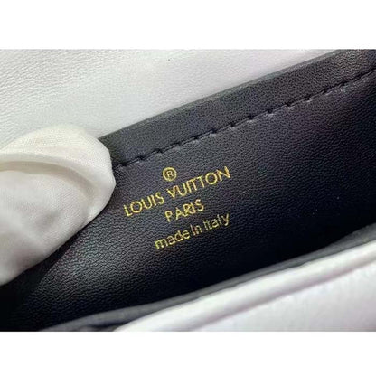 Louis Vuitton LV Women Pico GO-14 Black White Lambskin Cowhide Leather