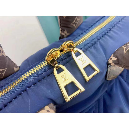Louis Vuitton LV Women Pillow Speedy Bandoulière 25 Handbag Navy Blue Monogram Coated Canvas