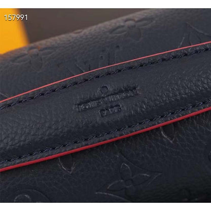 Louis Vuitton LV Women Pochette Métis Bag Navy Red Monogram Grained Cowhide Leather