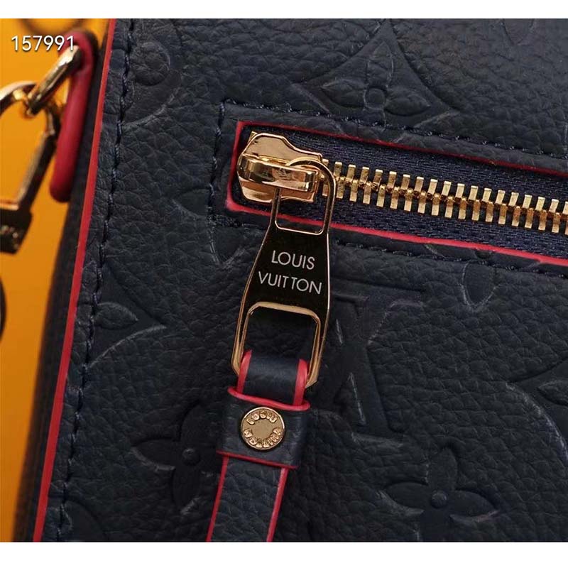Louis Vuitton LV Women Pochette Métis Bag Navy Red Monogram Grained Cowhide Leather