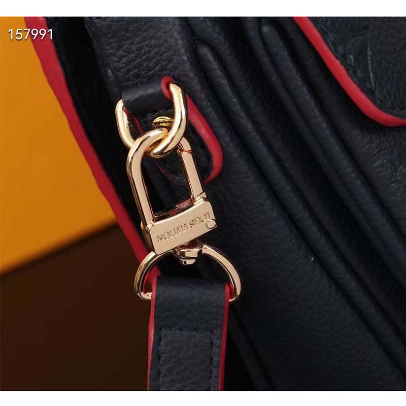 Louis Vuitton LV Women Pochette Métis Bag Navy Red Monogram Grained Cowhide Leather