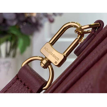 Louis Vuitton LV Women Pochette Métis Wine Red Monogram Empreinte Embossed Grained Cowhide Leather