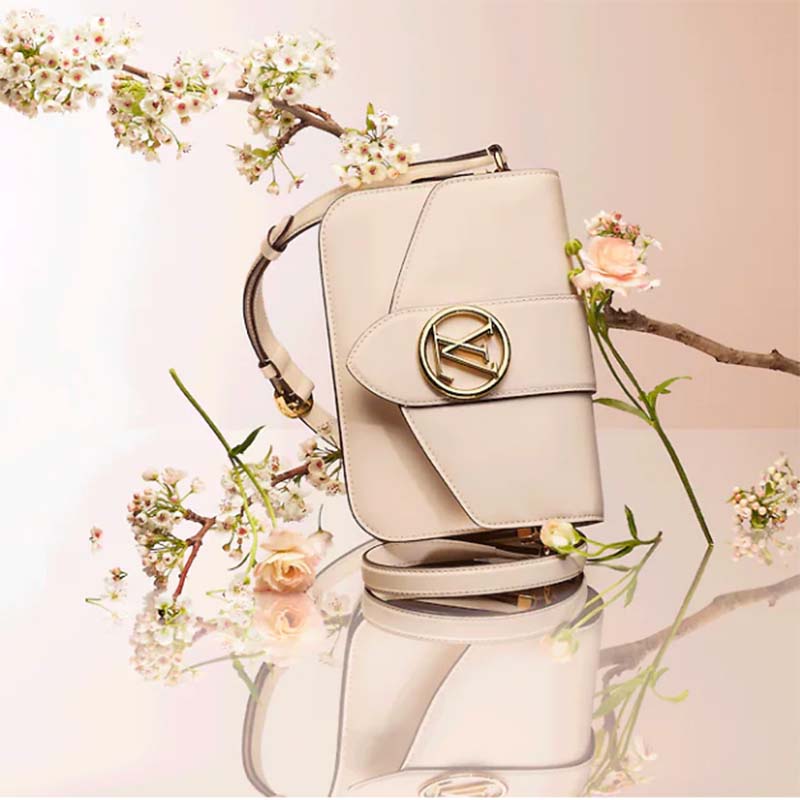 Louis Vuitton LV Women Pont 9 Handbag Cream Smooth Calfskin Cowhide Leather