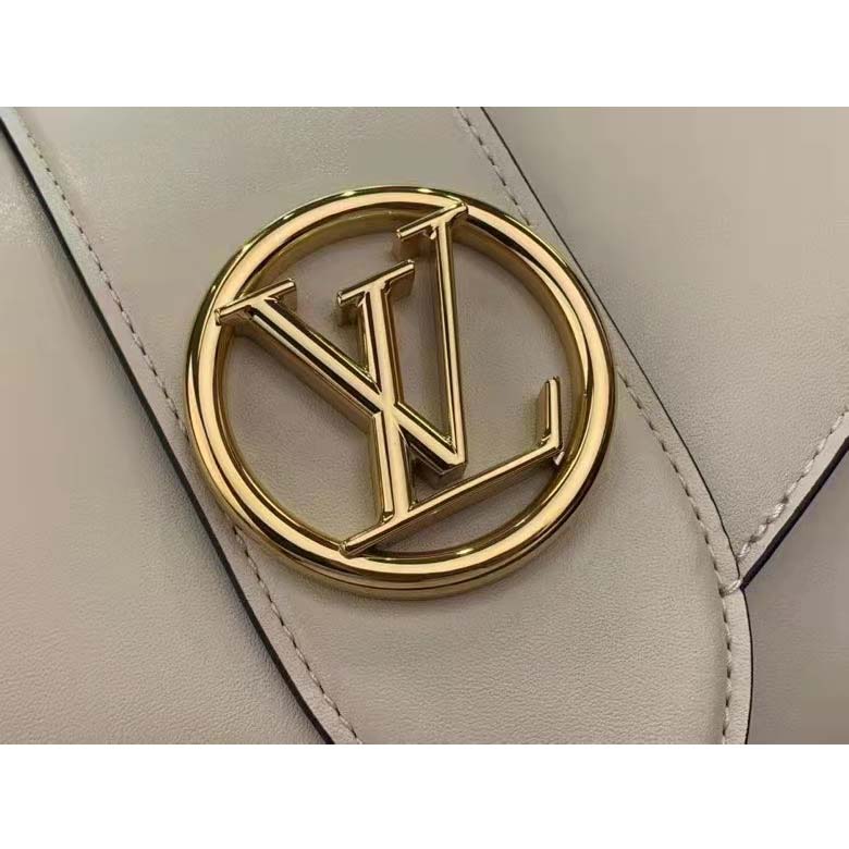 Louis Vuitton LV Women Pont 9 Handbag Cream Smooth Calfskin Cowhide Leather