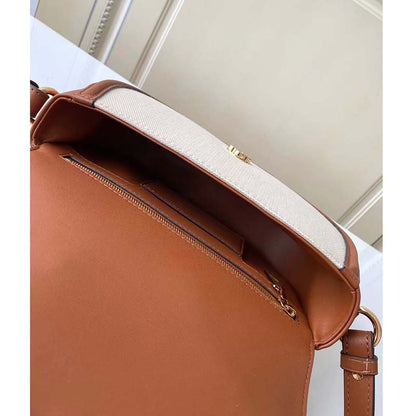 Louis Vuitton LV Women Pont 9 Soft MM Handbag Caramel Brown Canvas Cowhide