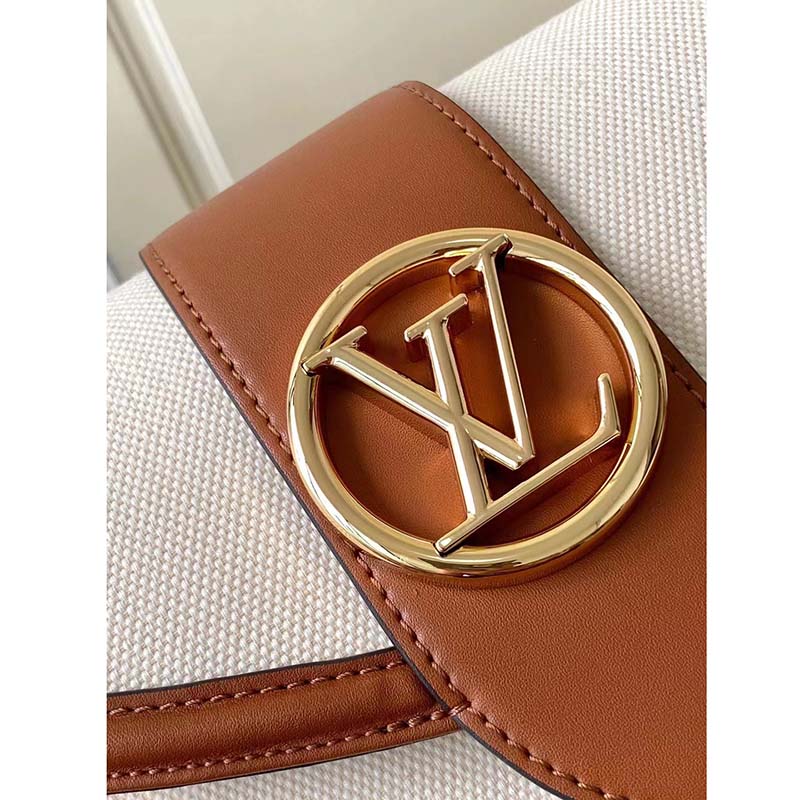 Louis Vuitton LV Women Pont 9 Soft MM Handbag Caramel Brown Canvas Cowhide