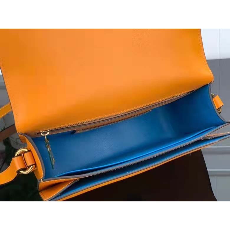 Louis Vuitton LV Women Pont 9 Soft PM Handbag Yellow Grained Calfskin Cowhide