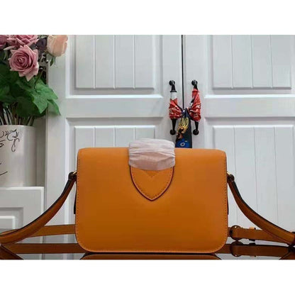 Louis Vuitton LV Women Pont 9 Soft PM Handbag Yellow Grained Calfskin Cowhide