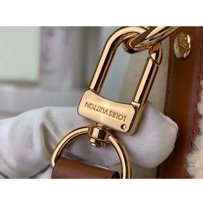 Louis Vuitton LV Women SKI Speedy Bandoulière 25 Cream/Brown Shearling Cowhide-Leather