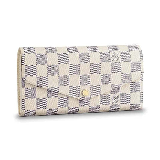 Louis Vuitton LV Women Sarah Wallet Damier Azur Coated Canvas