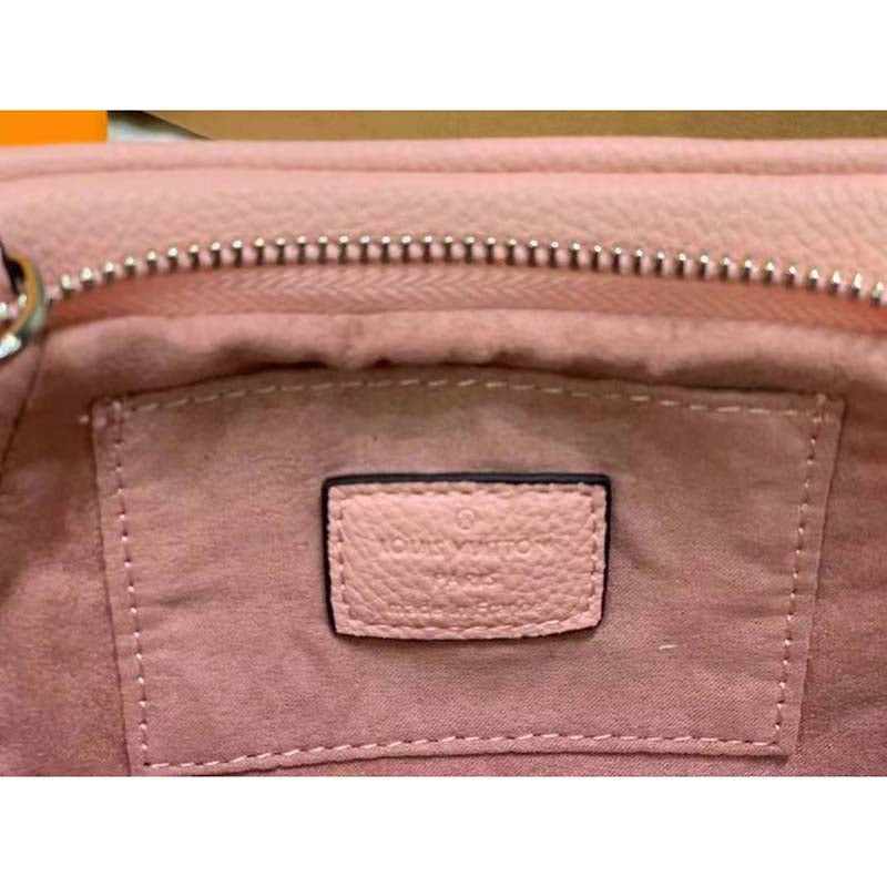 Louis Vuitton LV Women Scala Mini Pouch Magnolia Pink Mahina Perforated Calf Leather