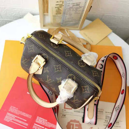 Louis Vuitton LV Women Speedy Bandoulière 20 Handbag Black Monogram Coated Canvas