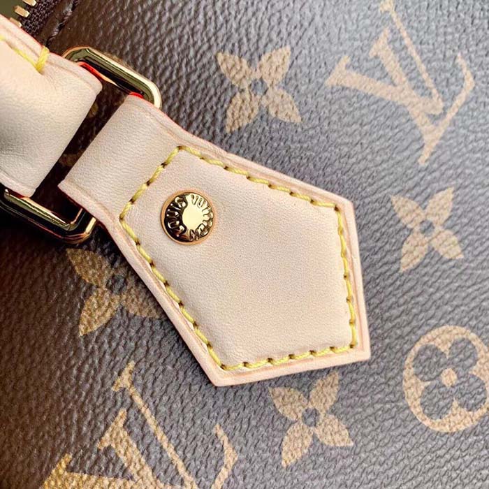 Louis Vuitton LV Women Speedy Bandoulière 20 Handbag Pink Orange Monogram Coated Canvas