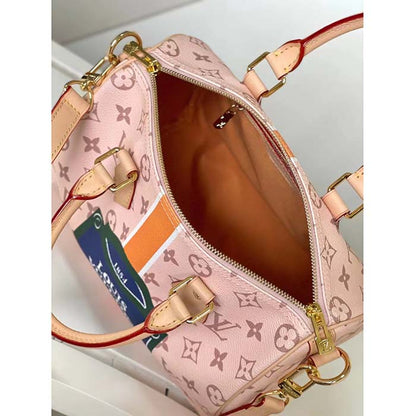Louis Vuitton LV Women Speedy Bandoulière 25 Handbag Beige Ocher Monopaname Coated Canvas