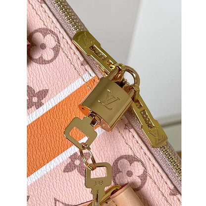 Louis Vuitton LV Women Speedy Bandoulière 25 Handbag Beige Ocher Monopaname Coated Canvas