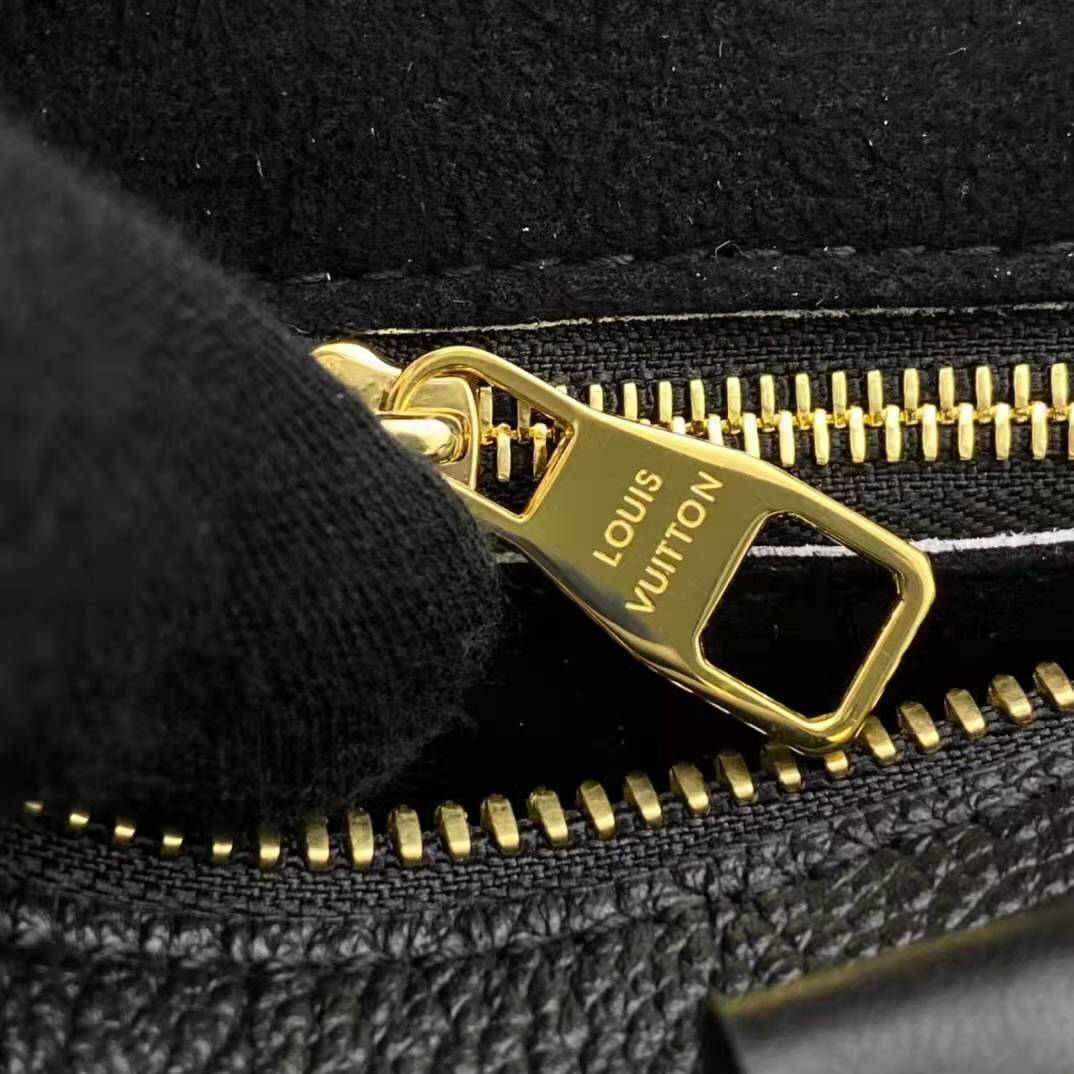 Louis Vuitton LV Women Speedy Bandoulière 25 Handbag Black Embossed Supple Grained Cowhide