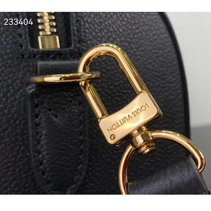 Louis Vuitton LV Women Speedy Bandoulière 25 Handbag Black Monogram Empreinte Grained Cowhide Leather Studs