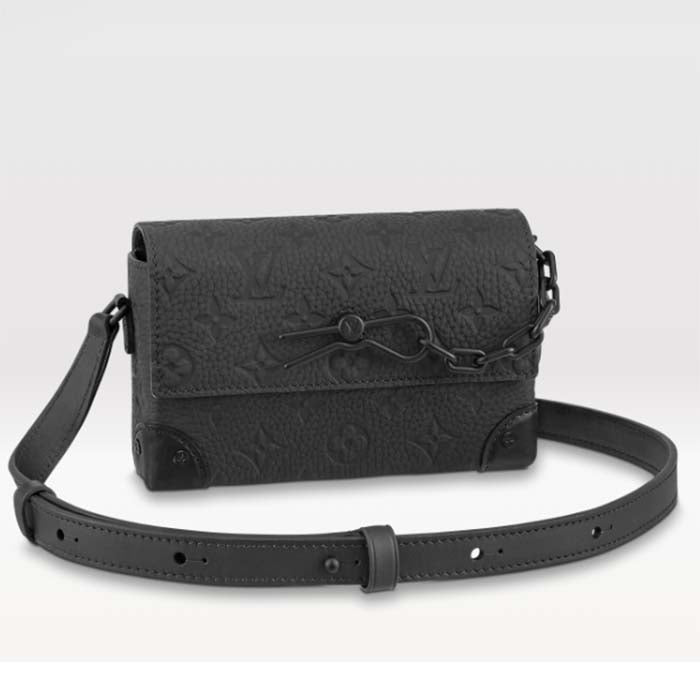 Louis Vuitton LV Unisex Steamer Wearable Wallet Black Embossed Cowhide Leather